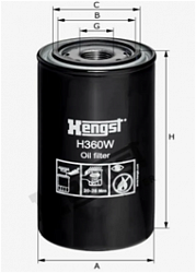 Фильтр масляный Hengst H360W (W 9019) New Holland Case-IH Maxxum MX-Series