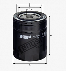 Фильтр масляный Hengst H17W01 (W 940) EICHER, HURTH MARINE TRANSMISSION, KOEDEL & BOEHM